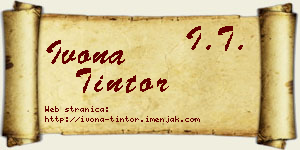Ivona Tintor vizit kartica